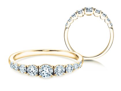Anello di Fidanzamento 9 Diamonds in 18K oro giallo con diamanti 0,61ct G/SI