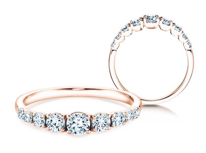 Anello di Fidanzamento 9 Diamonds in 18K oro rosa con diamanti 0,61ct