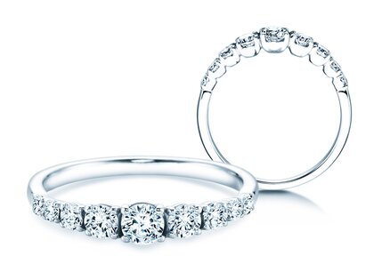 Anello di Fidanzamento 9 Diamonds in 18K oro bianco con diamanti 0,61ct G/SI