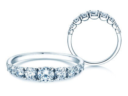 Anello di Fidanzamento 9 Diamonds in 9K oro bianco con diamanti 1,00ct G/SI