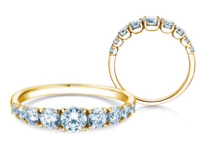 Anello di Fidanzamento 9 Diamonds in 9K oro giallo con diamanti 1,00ct G/SI