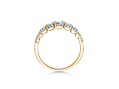 Anello di Fidanzamento 9 Diamonds in 9K oro giallo con diamanti 1,00ct G/SI
