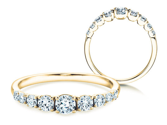 Anello di Fidanzamento 9 Diamonds in oro giallo