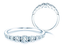 Anello di Fidanzamento 9 Diamonds in 14K oro bianco con diamanti 0,43ct G/SI