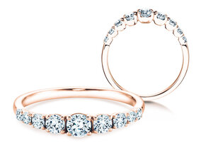 Anello di Fidanzamento 9 Diamonds in 14K oro rosa con diamanti 0,43ct G/SI