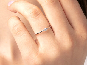 Anello di Fidanzamento Vivid Petite Cushion Cut in 14K oro bianco con diamanti 0,10ct G/SI