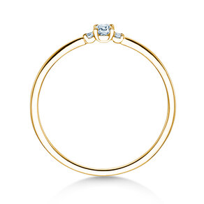 Anello di Fidanzamento Vivid Petite Cushion Cut in 18K oro giallo con diamanti 0,10ct G/SI