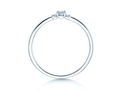 Anello di Fidanzamento Vivid Petite Cushion Cut in 14K oro bianco con diamanti 0,10ct G/SI