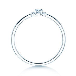 Anello di Fidanzamento Vivid Petite Cushion Cut in 14K oro bianco con diamanti 0,10ct G/SI