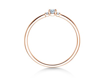 Anello di Fidanzamento Vivid Petite Cushion Cut in 14K oro rosa con diamanti 0,10ct G/SI
