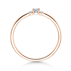 Anello di Fidanzamento Vivid Petite Cushion Cut in 14K oro rosa con diamanti 0,10ct G/SI