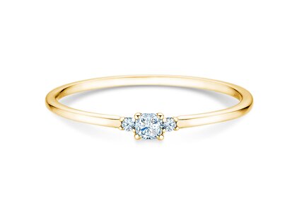 Anello di Fidanzamento Vivid Petite Cushion Cut in 18K oro giallo con diamanti 0,10ct G/SI