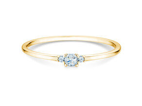 Anello di Fidanzamento Vivid Petite Cushion Cut in 18K oro giallo con diamanti 0,10ct G/SI
