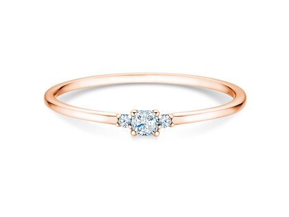 Anello di Fidanzamento Vivid Petite Cushion Cut in 14K oro rosa con diamanti 0,10ct G/SI