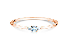 Anello di Fidanzamento Vivid Petite Cushion Cut in 14K oro rosa con diamanti 0,10ct G/SI