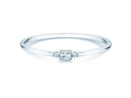 Anello di Fidanzamento Vivid Petite Cushion Cut in 14K oro bianco con diamanti 0,10ct G/SI