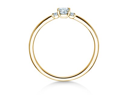 Anello di Fidanzamento Vivid Petite Cushion Cut in 14K oro giallo con diamanti 0,20ct G/SI