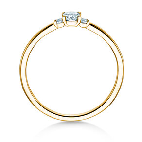 Anello di Fidanzamento Vivid Petite Cushion Cut in 14K oro giallo con diamanti 0,20ct G/SI