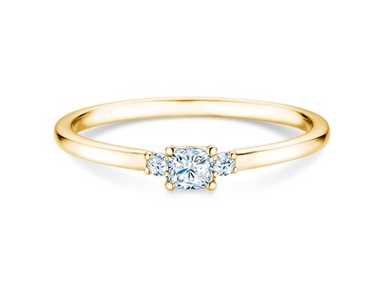 Anello di Fidanzamento Vivid Petite Cushion Cut in 14K oro giallo con diamanti 0,20ct G/SI