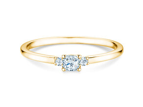 Anello di Fidanzamento Vivid Petite Cushion Cut in 14K oro giallo con diamanti 0,20ct G/SI