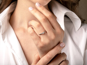 Anello di Fidanzamento Vivid Petite Cushion Cut in platino