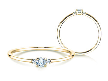 Anello di Fidanzamento  in 9K oro bianco con diamanti 0,10ct G/SI