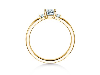 Anello di Fidanzamento  in 9K oro giallo con diamanti 0,40ct G/SI