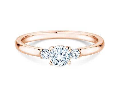 Anello di Fidanzamento  in 9K oro rosa con diamanti 0,40ct G/SI