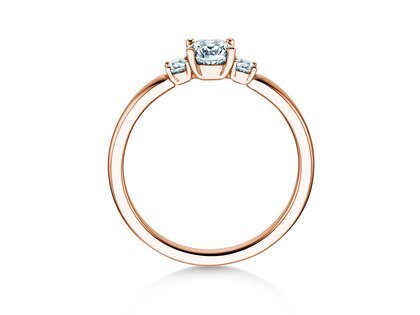 Anello di Fidanzamento  in 9K oro rosa con diamanti 0,40ct G/SI
