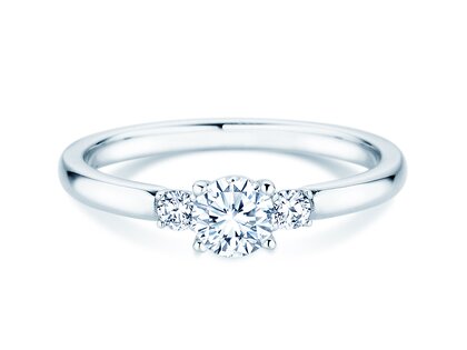 Anello di Fidanzamento  in 9K oro bianco con diamanti 0,40ct G/SI
