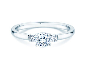 Anello di Fidanzamento  in 9K oro bianco con diamanti 0,40ct G/SI