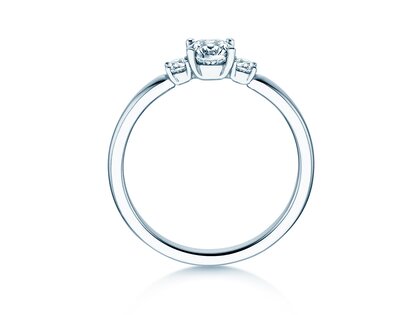 Anello di Fidanzamento  in 9K oro bianco con diamanti 0,40ct G/SI