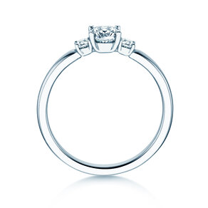 Anello di Fidanzamento  in 9K oro bianco con diamanti 0,40ct G/SI
