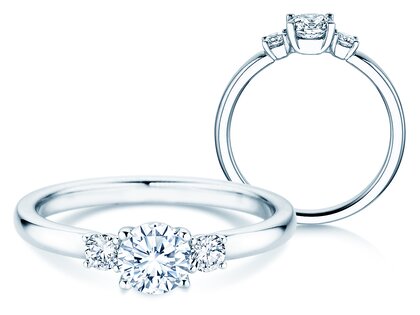 Anello di Fidanzamento Vivid Petite Diamond in 18K oro bianco con diamanti 0,50ct G/SI
