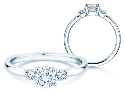 Anello di Fidanzamento Vivid Petite Diamond in 18K oro bianco con diamanti 0,50ct G/SI