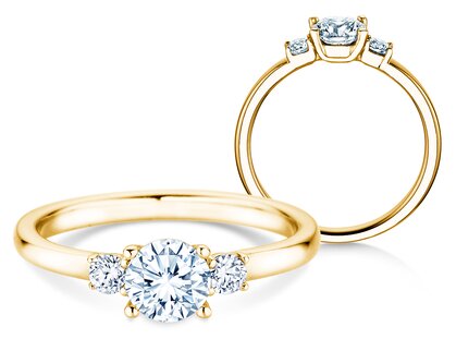 Anello di Fidanzamento Vivid Petite Diamond in oro giallo
