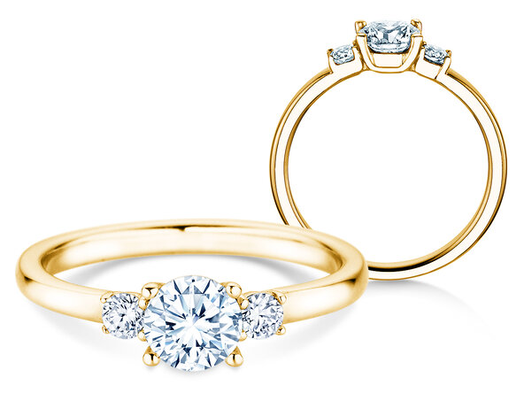 Anello di Fidanzamento Vivid Petite Diamond in 18K oro giallo con diamanti 0,60ct G/SI