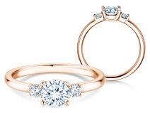 Anello di Fidanzamento  in 9K oro rosa con diamanti 0,60ct G/SI