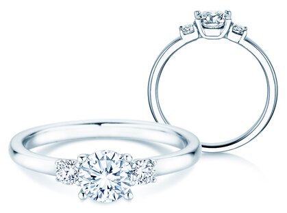 Anello di Fidanzamento Vivid Petite Diamond in oro bianco