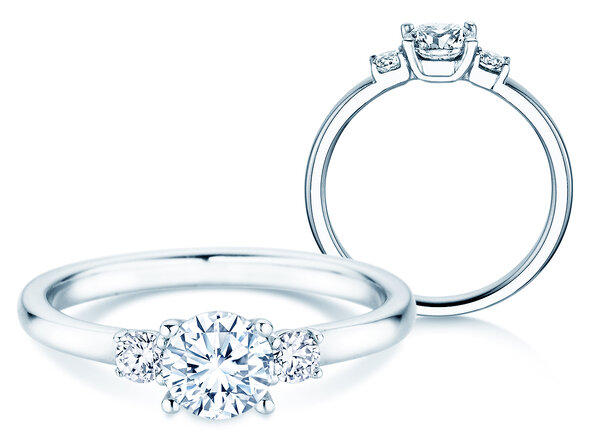 Anello di Fidanzamento Vivid Petite Diamond in 18K oro bianco con diamanti 0,60ct G/SI