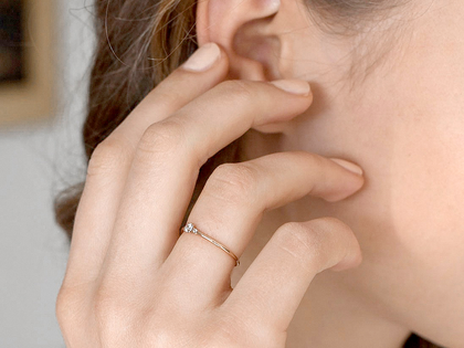 Anello di Fidanzamento  in 9K oro rosa con diamanti 0,10ct G/SI