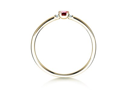 Anello di Fidanzamento Vivid Petite in 14K oro giallo con rubino 0,08ct e diamanti 0,02ct