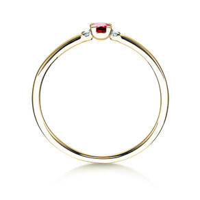 Anello di Fidanzamento Vivid Petite in 14K oro giallo con rubino 0,08ct e diamanti 0,02ct