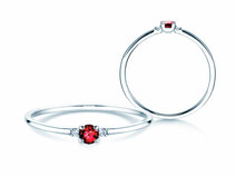 Anello di Fidanzamento Vivid Petite in 14K oro bianco con rubino 0,08ct e diamanti 0,02ct