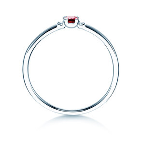 Anello di Fidanzamento Vivid Petite in platino 950/- con rubino 0,08ct e diamanti 0,02ct