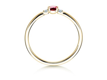 Anello di Fidanzamento Vivid Petite in 14K oro giallo con rubino 0,16ct e diamanti 0,04ct