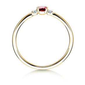 Anello di Fidanzamento Vivid Petite in 14K oro giallo con rubino 0,16ct e diamanti 0,04ct