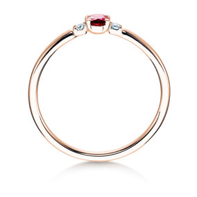Anello di Fidanzamento Vivid Petite in 14K oro rosa con rubino 0,16ct e diamanti 0,04ct