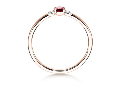 Anello di Fidanzamento Vivid Petite in 14K oro rosa con rubino 0,16ct e diamanti 0,04ct