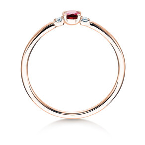 Anello di Fidanzamento Vivid Petite in 14K oro rosa con rubino 0,16ct e diamanti 0,04ct